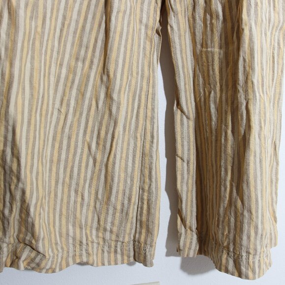 Madewell Sleeveless Wide-Leg Jumpsuit French Vanilla Striped Linen Yellow Size 2 - Picture 5 of 16
